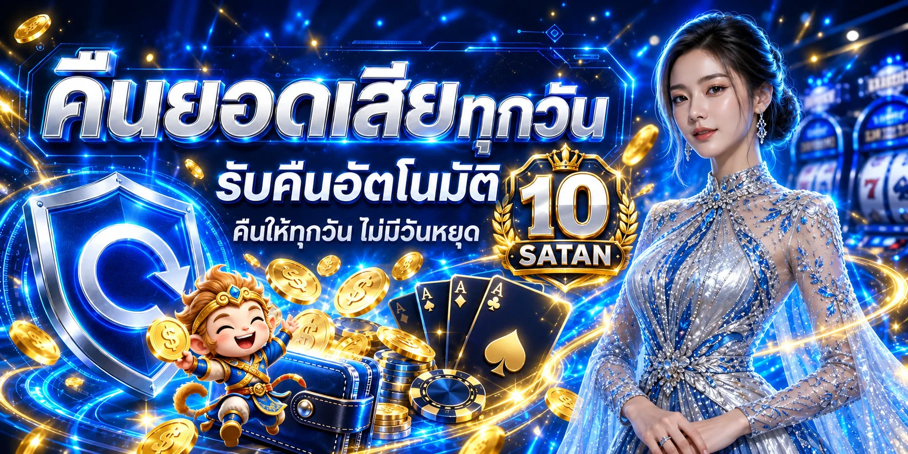 ภาพคืนยอดเสียอัตโนมัติ 10 SATAN โทนน้ำเงินทอง
